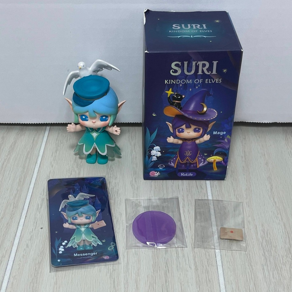 Rolife Suri Kingdom of Elves Series Messenger Figure Green Blue Elf Bird Mail